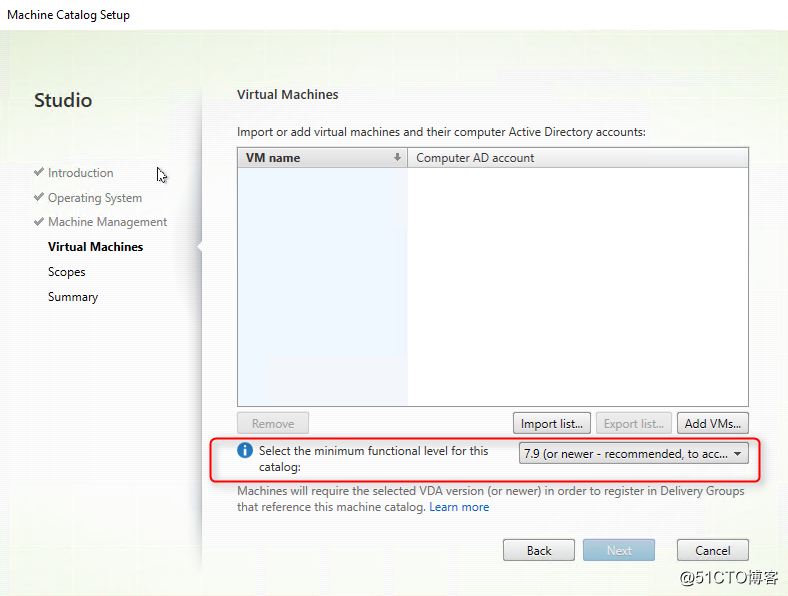 Citrix DesktopGroup中MinimumFunctionalLevel是什么意思?